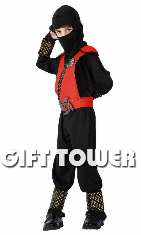 Stage performance costume, Japanese ninja costume,B-0258 divine red gold little ninja role-playing costume cosplay boy Halloween costume detail image 4
