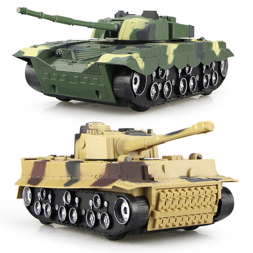 With flashing sound effects, sound and light crawler inertia forward Tiger tank children's military model toy wholesale mixed batch