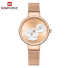 Naviforce Lingxiang 5013 Fashion Watch Female Simple Student Quartz Watch Relief Inlays Tibetan Temperature Women Watch