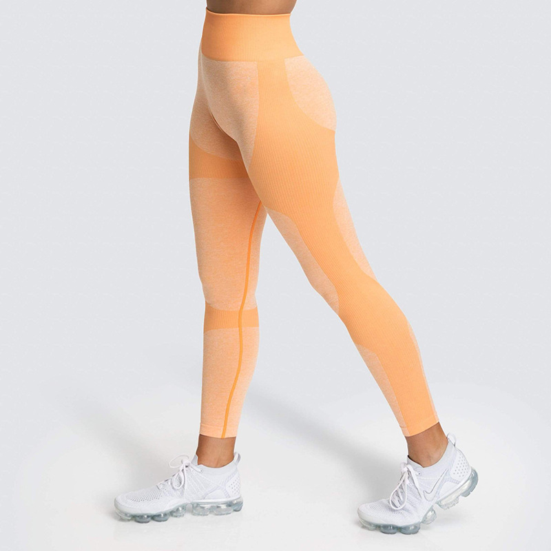 Pantalones de yoga absorbentes de sudor de cadera de punto sin costuras NSLX9001