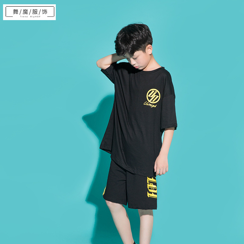 children Hip hop suit Boy new pattern Short sleeved summer a juvenile hiphop Jazz Hip hop show clothing