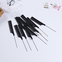Plastic Toothed Comb Tony Cover Hair Dyeing Tool Steel Needle Tip Tail Comb Tip Tail Comb Black Wholesale 
