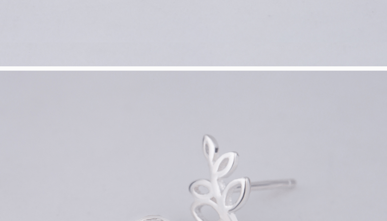 S925 Sterling Silver Earrings Bird Branch Tree Tremella Earrings Korean Fashion Earrings Olive Branch Earrings display picture 3