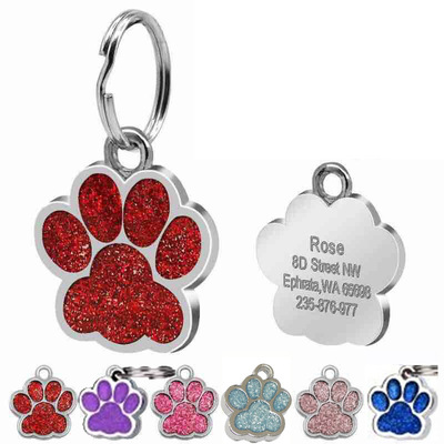 Can laser logo Bear's paw Feet Pendant Kirsite Pets Dog Tags Cross border Specifically for factory wholesale