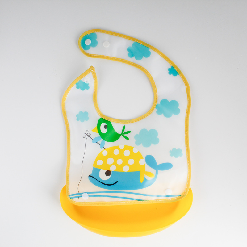Factory direct baby eating bib detachable baby waterproof bib saliva towel cartoon eva bib custom