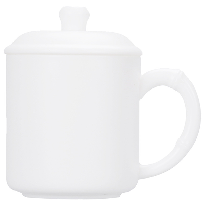 Winjiang dehua porcelana blanca taza de agua Oficina taza de té cerámica regalo de negocios sala de reuniones taza de té Taza de cerámica