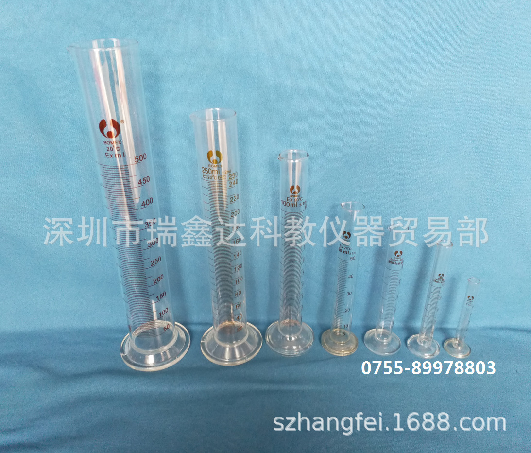深圳实验仪器 玻璃仪器 玻璃量筒 刻度量筒5ml-2000ml实验室量器