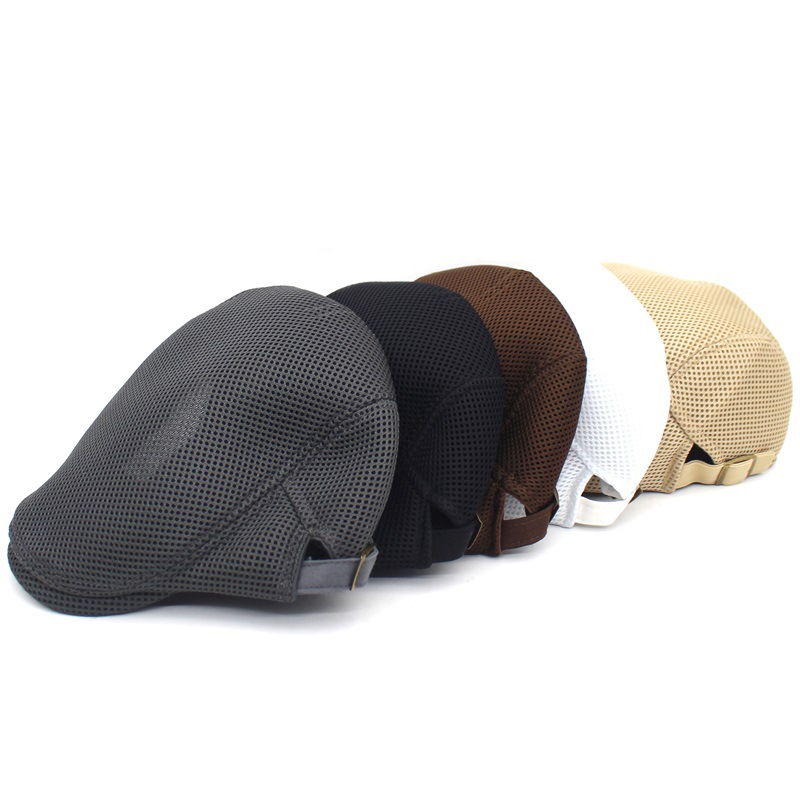 Men's Basic Solid Color Flat Eaves Beret Hat display picture 8