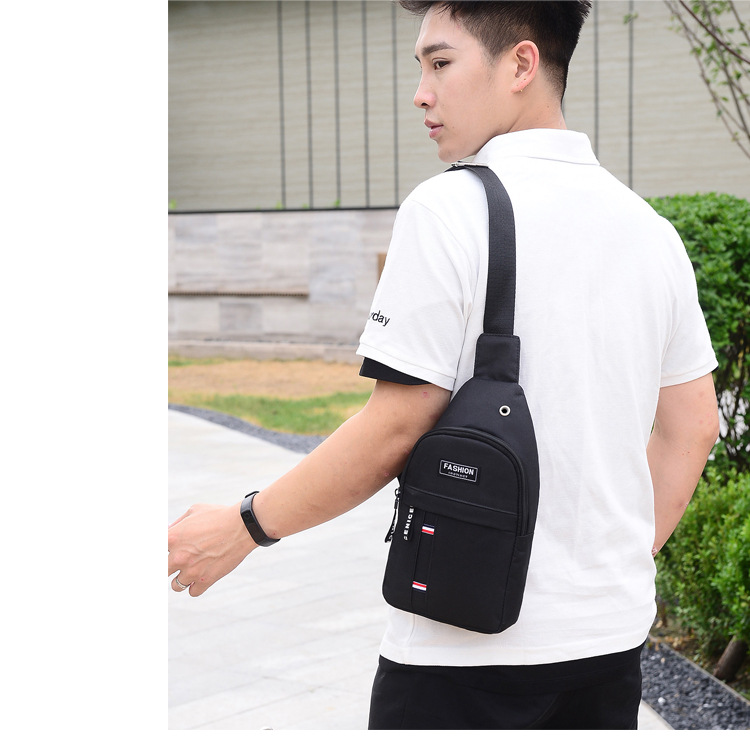 Men'S Gender Sports Style Small Size Men's Sports Solid Color Canvas Waist Bags