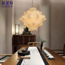 北歐中式蠶絲燈圓球燈籠吊燈創意客廳卧室餐廳書房工程燈具