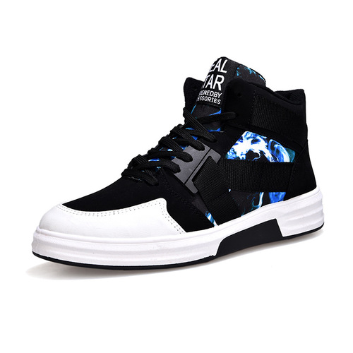  spring fashion camouflage high-top lace-up sneakers men's shoes men's trendy casual shoes student hip-hop sneakers for men
