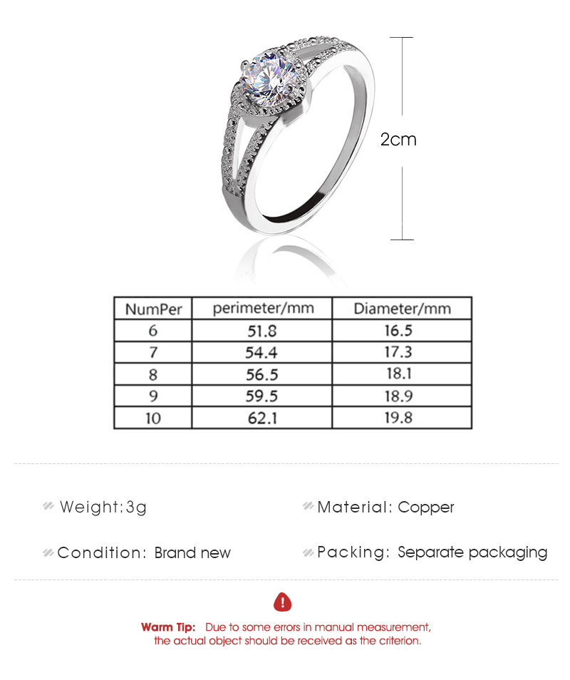 Europäische Und Amerikanische Außenhandels Mode Ol Romantische Herzförmige Diamant Liebe Ring Hochzeit Flash Diamond Hochzeits Schmuck Großhandel display picture 1