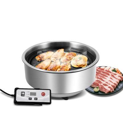 电烧烤炉无烟烤肉机电烤盘商用涮烤韩式多功能室内火锅一体锅烤鱼|ms