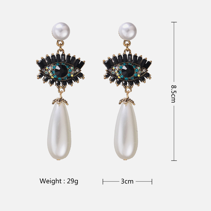 Simple Style Water Droplets Imitation Pearl Inlay Rhinestones Women's Drop Earrings 1 Pair display picture 1