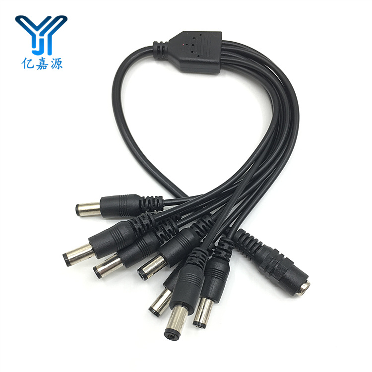 1拖8DC直流电源线 1分8DC电源头1进8出LED集中供电分配线2.1mm线