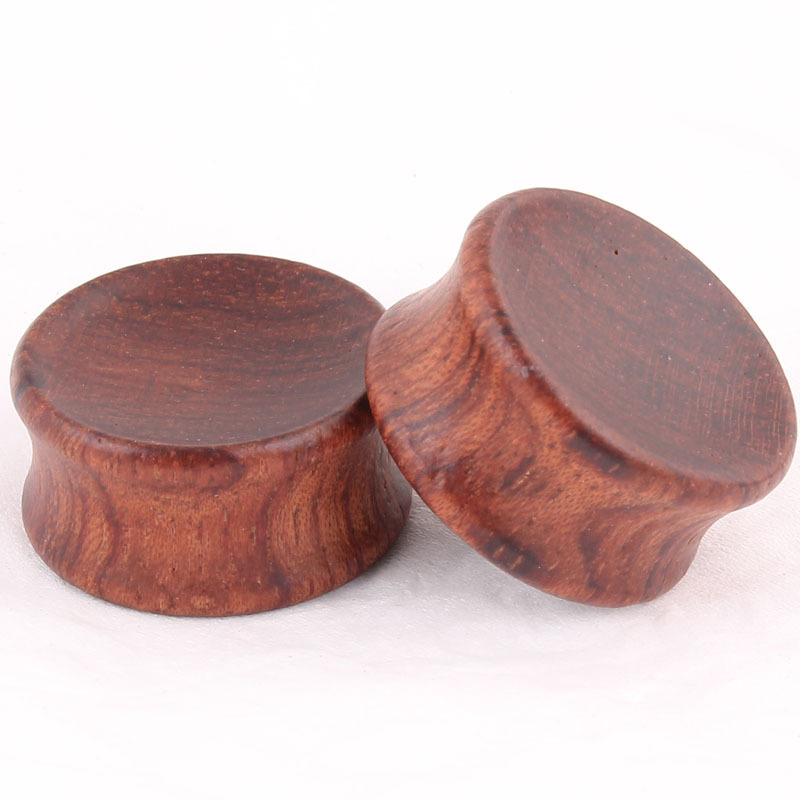 European American Brown Concave Wood Ear Stretcher Tunnel 8-20mm Ear Expansion Plug detail image 10