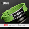 Men's sports silica gel bracelet stainless steel, European style, wholesale