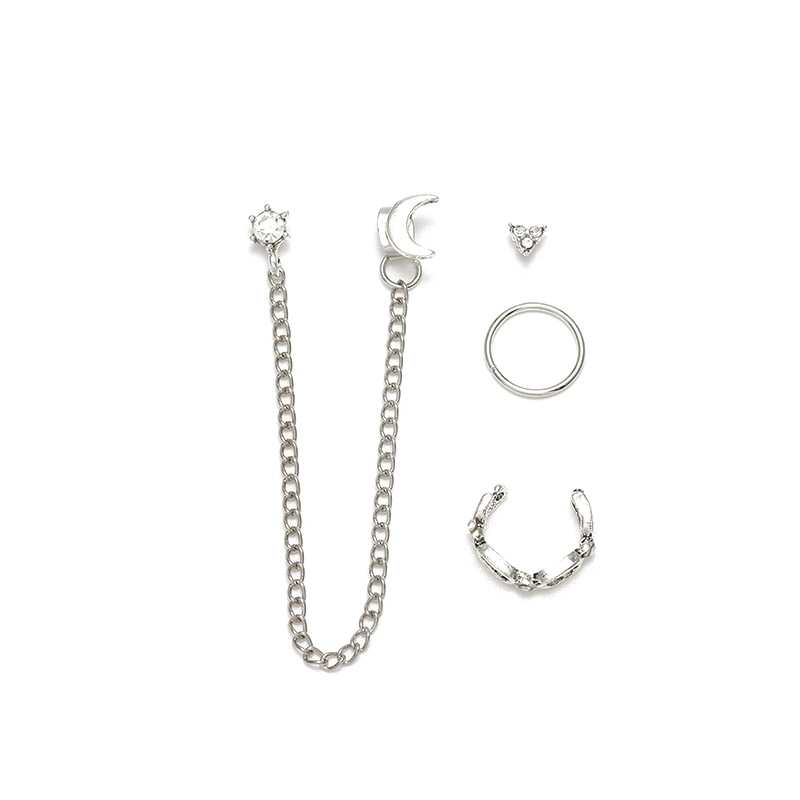 Jewelry Simple Fashion Moon Love Earrings Set C-shaped Ear Clips display picture 8