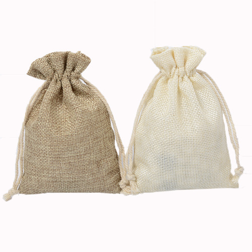 Linen drawstring pouch, jewelry box, small cloth bag, coffee beans, dog death sugar packaging, linen bag, gift storage