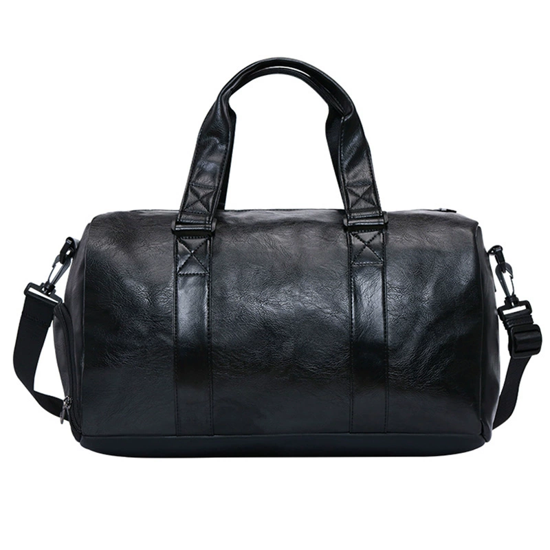 Capacious travel bag, genuine leather