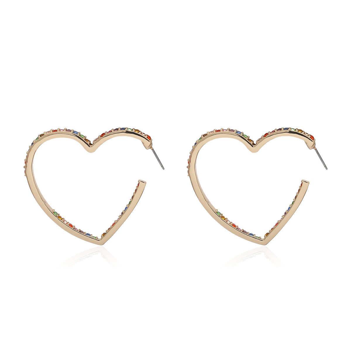 Creative Heart-shaped Micro-set Earrings Geometric Zircon Dragon-shaped Earrings display picture 22