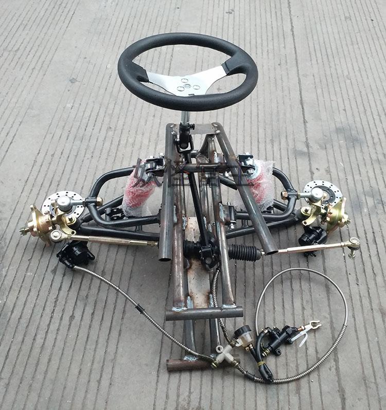Four-wheel kart modification accessories electric steering wheel ATV front axle steering brake drive suspension assembly