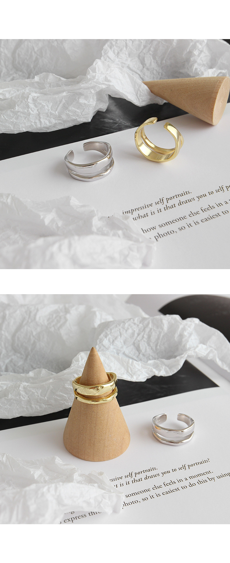 Double Layer Open Women's Ring