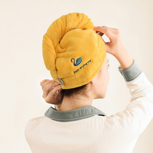 Dry hair cap for women, absorbent, quick-drying, thickened Baotou towel cap, absorbent towel to wipe hair, headscarf for bathing, long hair shower cap