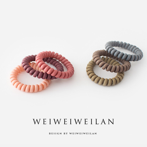 Telephone cord hair tie for women, simple hair rope, frosted telephone cord hair tie, rubber high elastic rubber band, traceless head jewelry