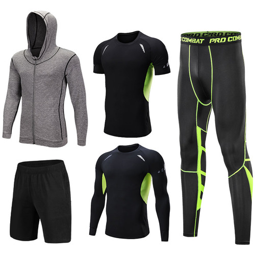 New men's yoga wear, stylish quick-dry breathable zipper jacket fitness clothes, running sports casual set