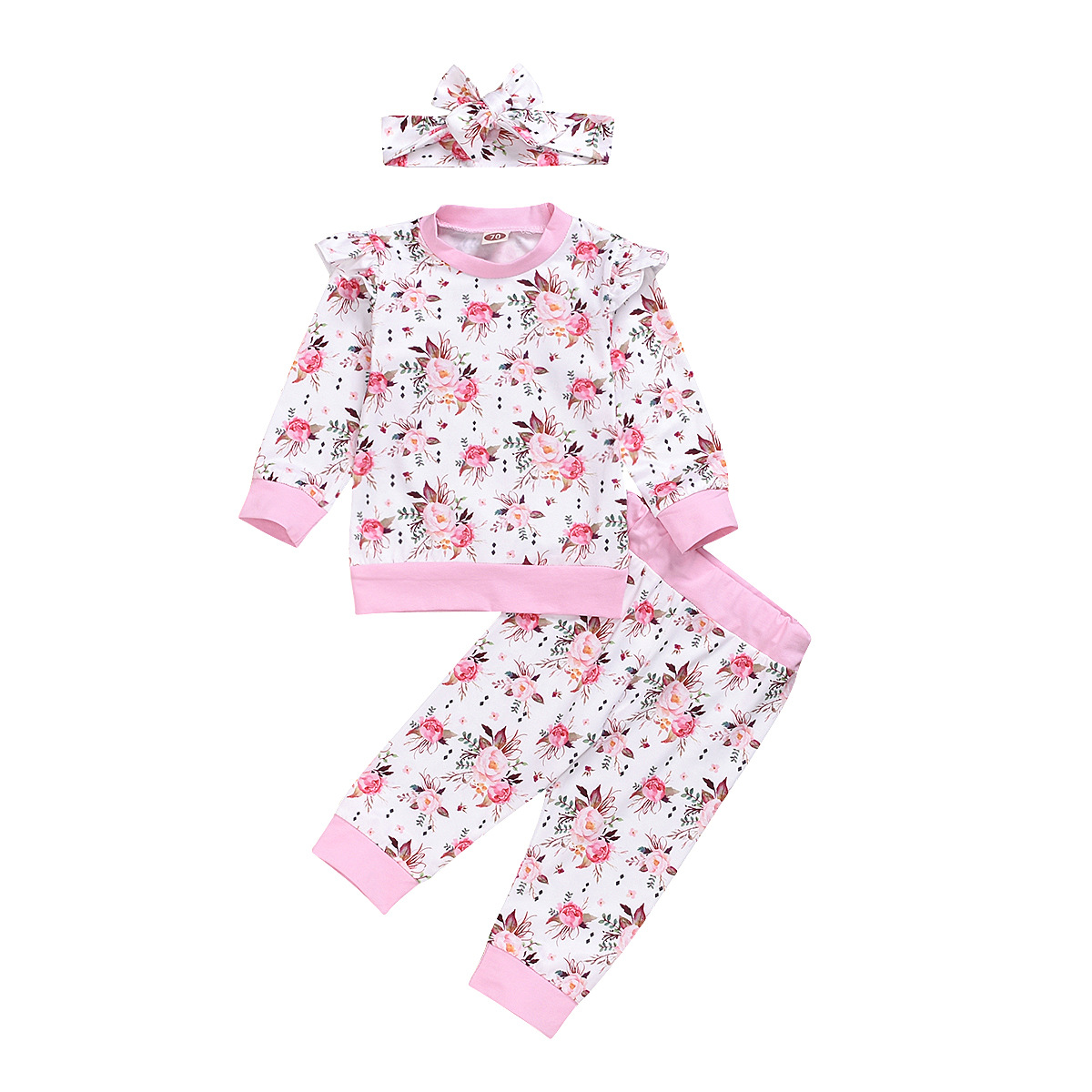 Ropa Infantil De Tres Piezas De Princesa Con Estampado De Flores display picture 1