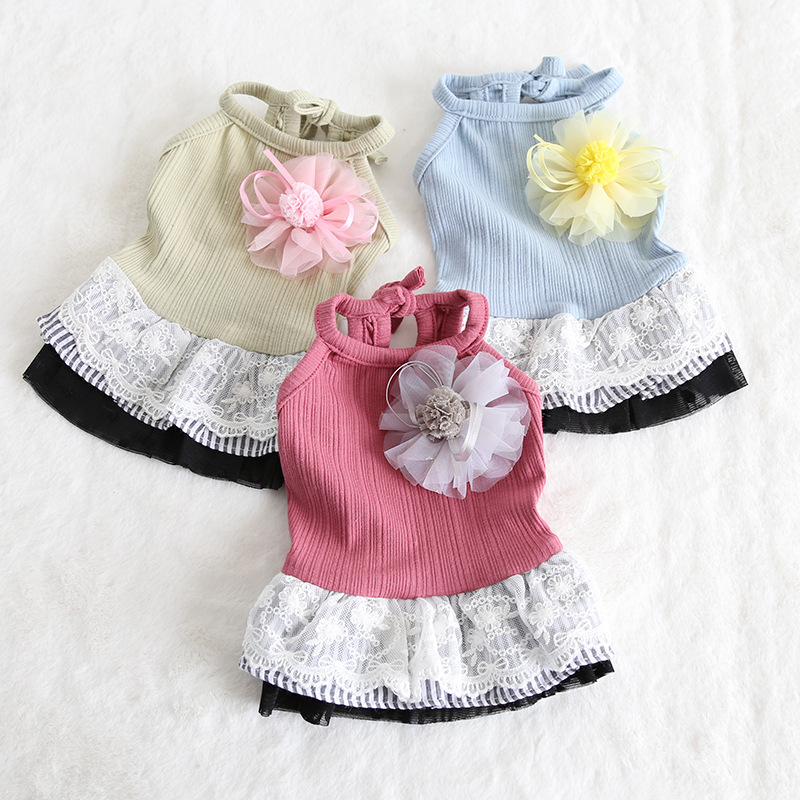 竖条胸花拼布裙