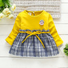 Spring colored dress with sleeves, 2020, trend of season, children's clothing, wholesale, long sleeve