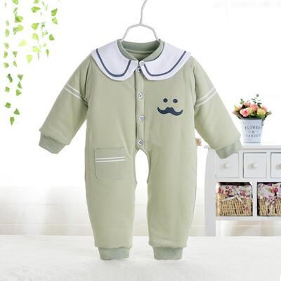 現貨無骨做工春秋日式中性連體衣薄棉長袖爬服