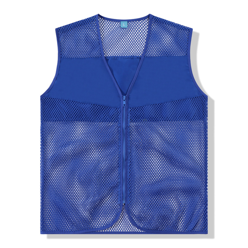Red mesh breathable fishing net cloth vest wholesale fixed printing advertising mesh grid clip mesh thin volunteer printing