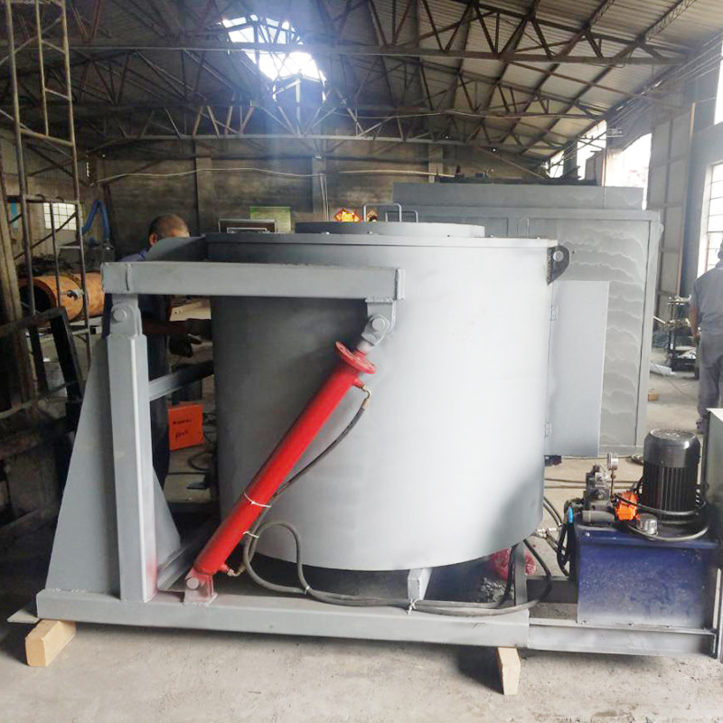 长期出售可加工定制可倾式熔铝炉400KG 金属工业炉坩埚熔化炉