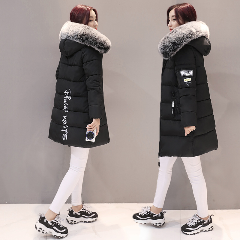 Cotton clothes women 2023 winter clothes new Korean version of fashion medium length cotton clothes women's large size slim hooded coat female cotton padded jacket