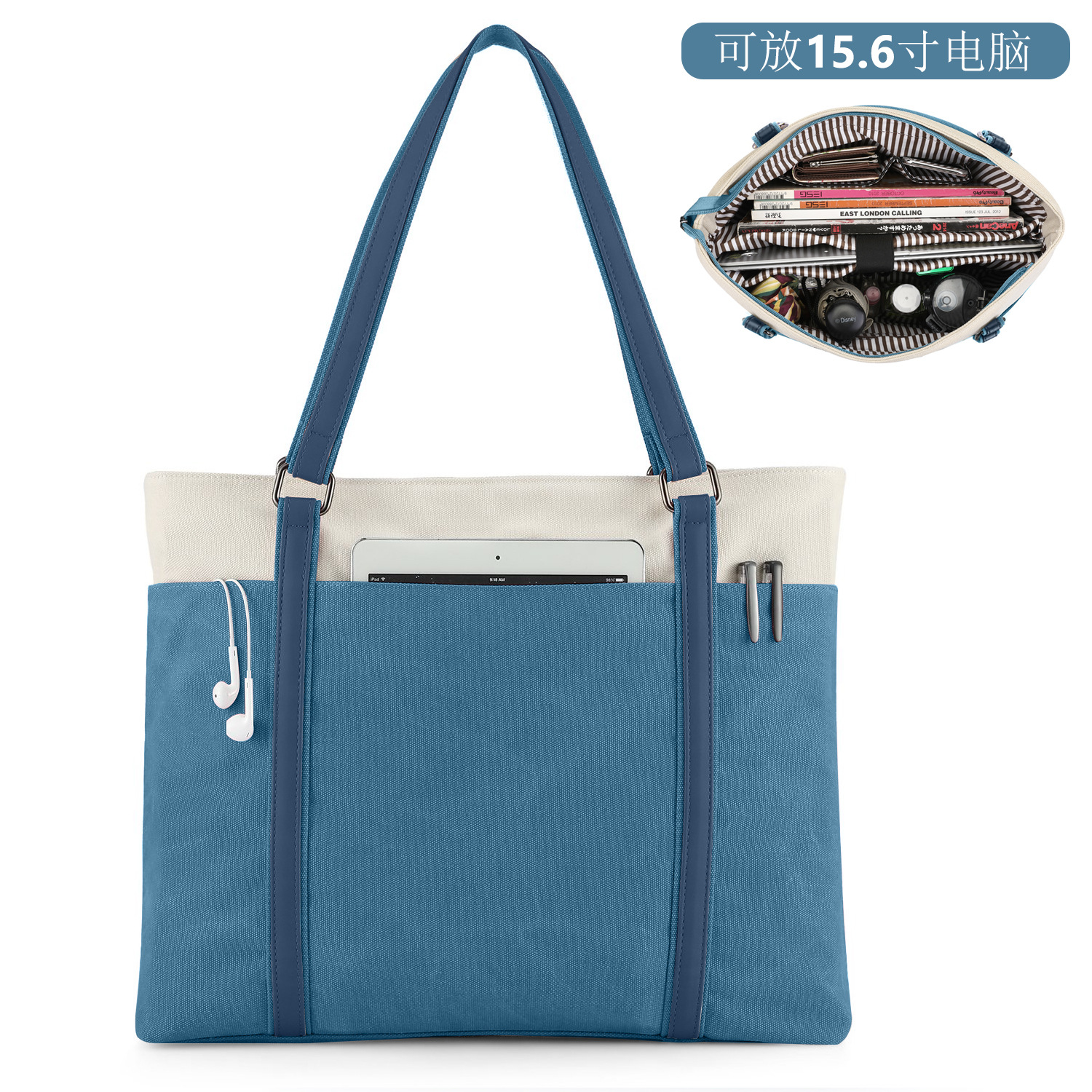 亚马逊爆款女士手提包 欧美复古帆布手提包 大容量单肩帆布包女|ms