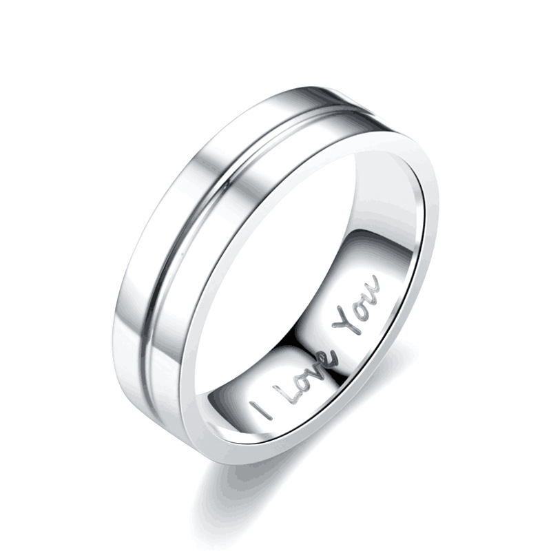 Wholesale Jewelry Letter Inlaid Diamond Stainless Steel Ring Nihaojewelry display picture 7