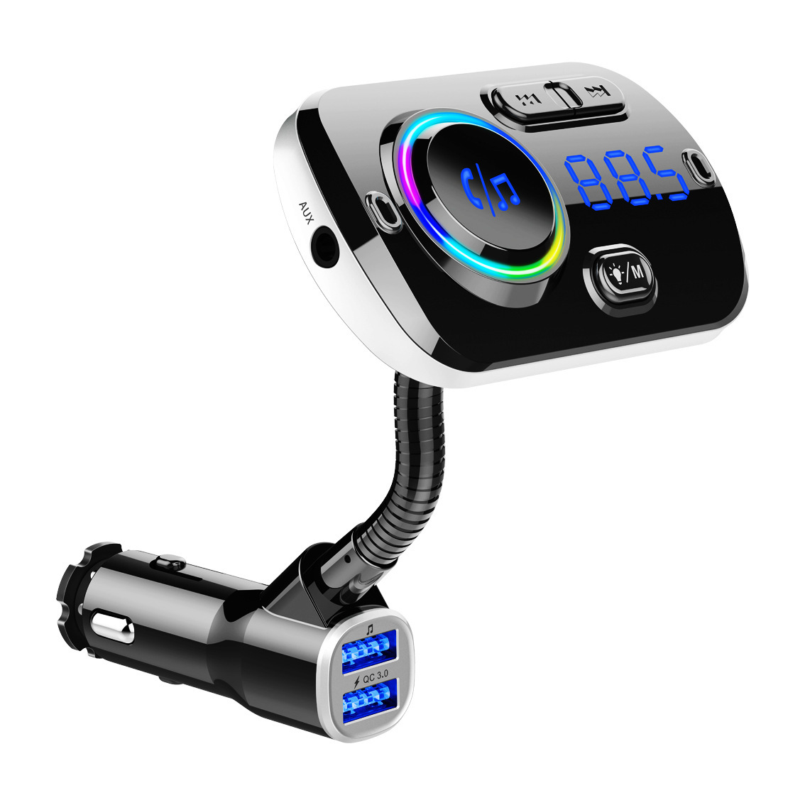 BC49AQ respiratory atmosphere per light car ververy assistant fast charge Wireless Bluetooth MP3 car phone FM transmitter