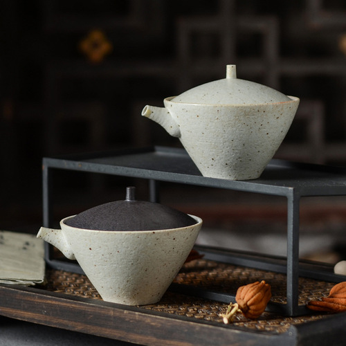 Jingdezhen Japanese-style handmade coarse pottery teapot ceramic Onishino hand-caught pot small teapot handmade Kung Fu tea tea set