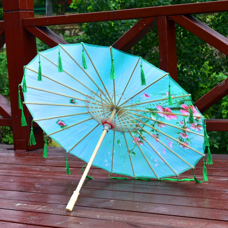 Солнечный зонтик-одеяло без следа (Oil-Paper) с Hanfu лентой, 56/84 см, украшение ленты, дождезащитный вариант