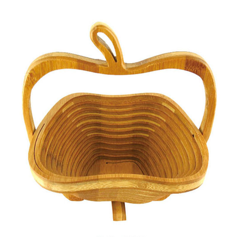 创意竹制水果篮可折叠收纳篮时尚工艺品竹篮子竹制礼品可定制LOGO