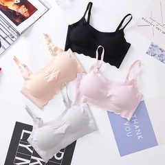 日本無痕安心二代女士裹胸聚攏無鋼圈性感睡眠抹胸健身防震運動圍