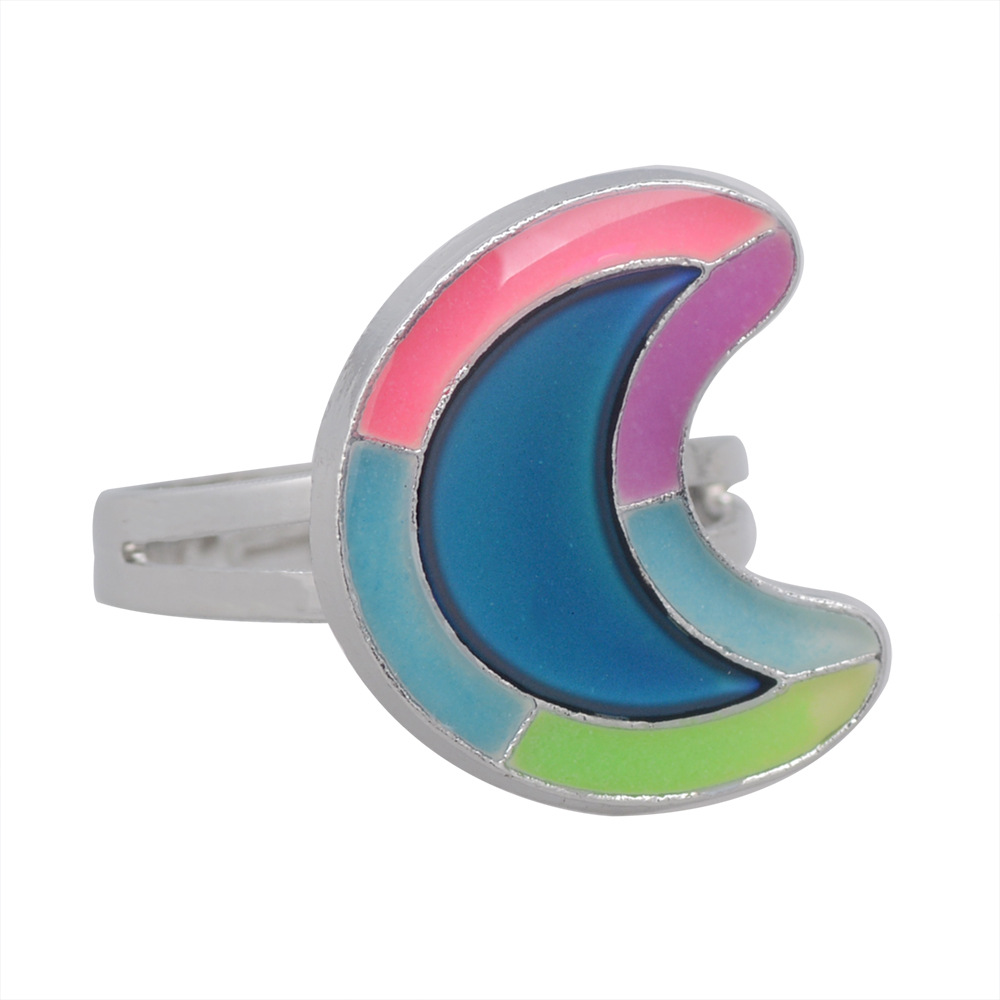50g Weight Artificial Gemstones Inlay Material Birthday Occasion Alloy Material Heart Pattern Women'S Gender Plating Design Fashion Style Simple Peach Heart Love Butterfly Moon Color Changing Ring 33