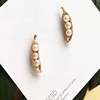 Cute earrings from pearl, silver 925 sample, Korean style, internet celebrity