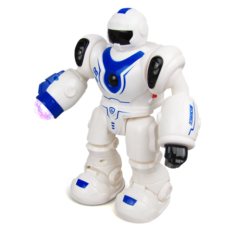 Robot eléctrico que cambia de color música ligera robot de baile móvil puesto de juguete para niños transfronterizos venta caliente