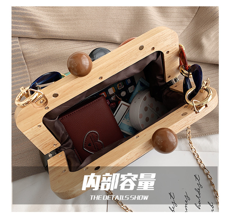 New Korean Fashion Wood Lock Shell Bag display picture 39