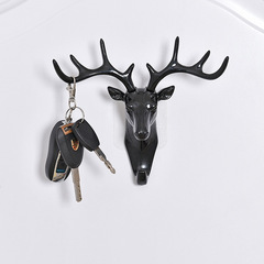 Creative American Deer Head Strong Traceless Hook Decorative Animal Head Resin Crafts Wall Decoration Key Coat Hook