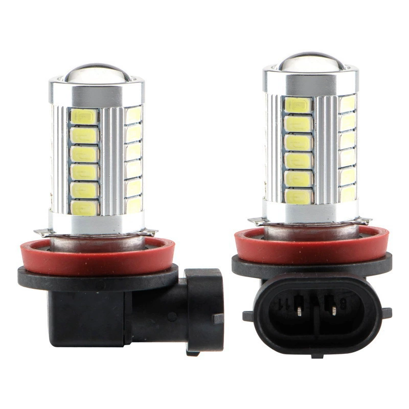 Автомобильная LED лампа H8 H11 H4 H7 9005 9006 с линзой высокомощная противотуманная суперяркая лампочка